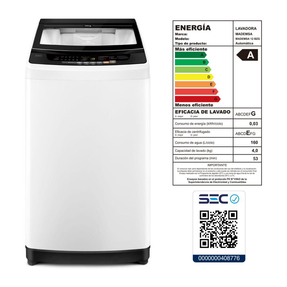 Lavadora Mademsa 12 BZG / 12 Kg image number 7.0